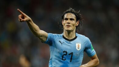 Edinson Cavani en maillot de l'Uruguay