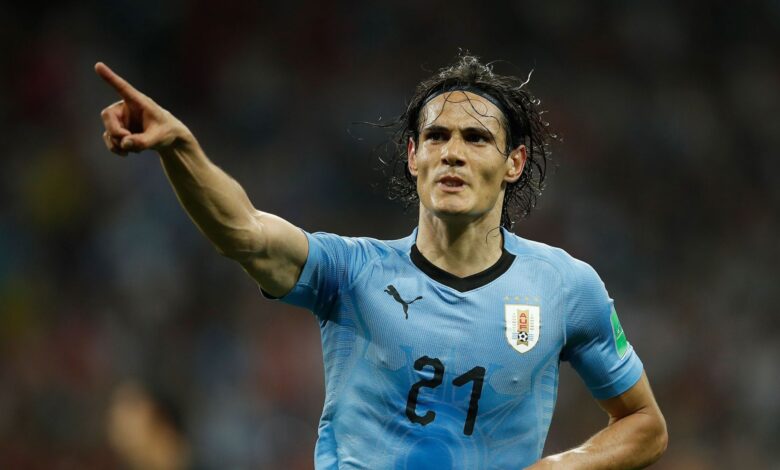 Edinson Cavani en maillot de l'Uruguay