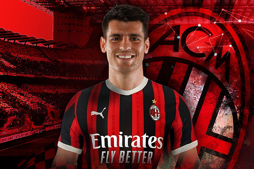 Alvaro Morata avec l'AC Milan