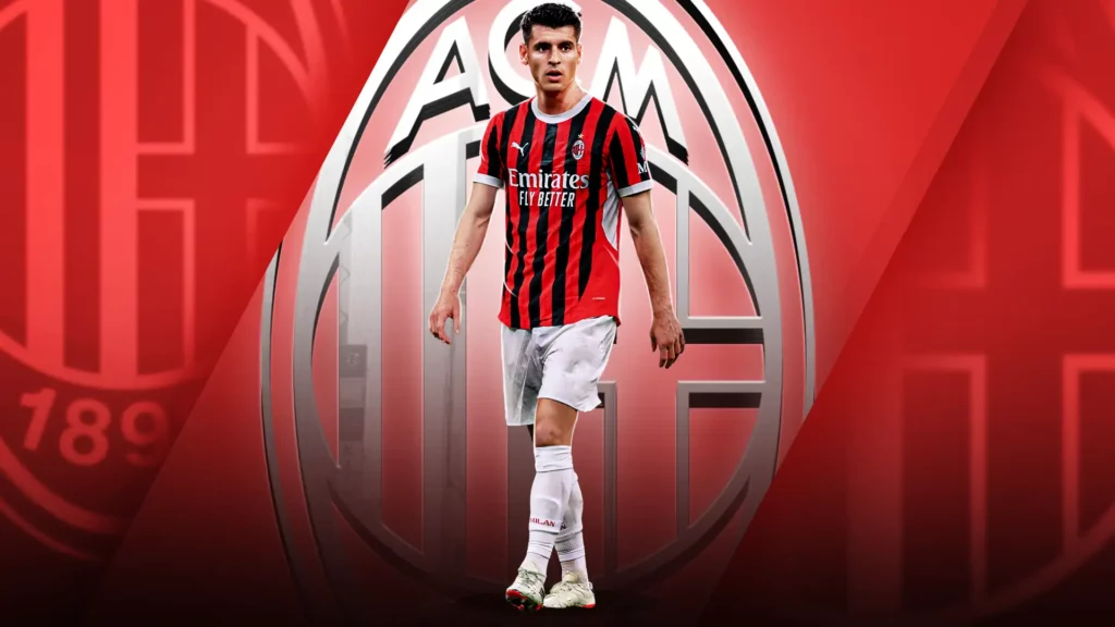 Alvaro Morata avec l'AC Milan