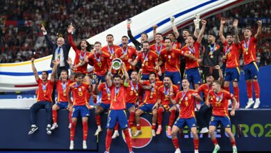 L'équipe d'Espagne célébrant leur victoire à l'Euro 2024