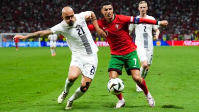 Le Portugal célèbre sa victoire contre la Slovénie