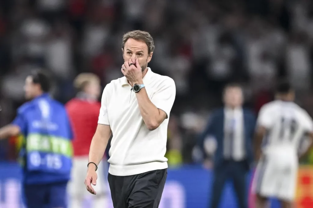 Gareth Southgate lors d'un match avec l'équipe d'Angleterre