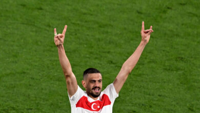 Merih Demiral célébrant son but lors de l'Euro 2024