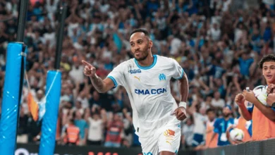 Pierre-Emerick Aubameyang quittant l'OM