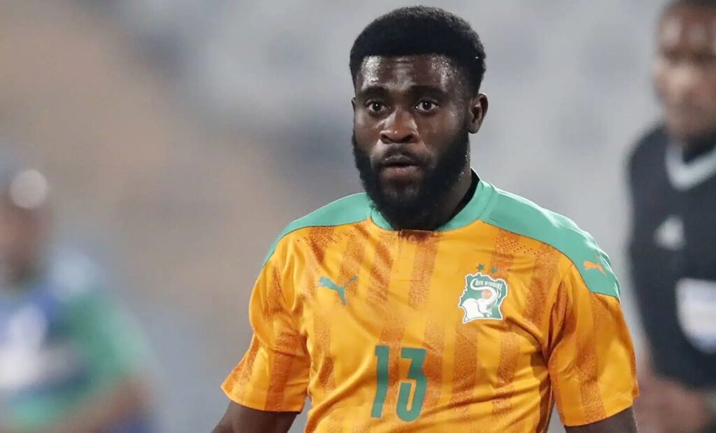 Jérémie Boga lors d'un match avec la Côte d'Ivoire