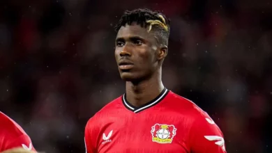 Odilon Kossounou, défenseur central de Bayer Leverkusen