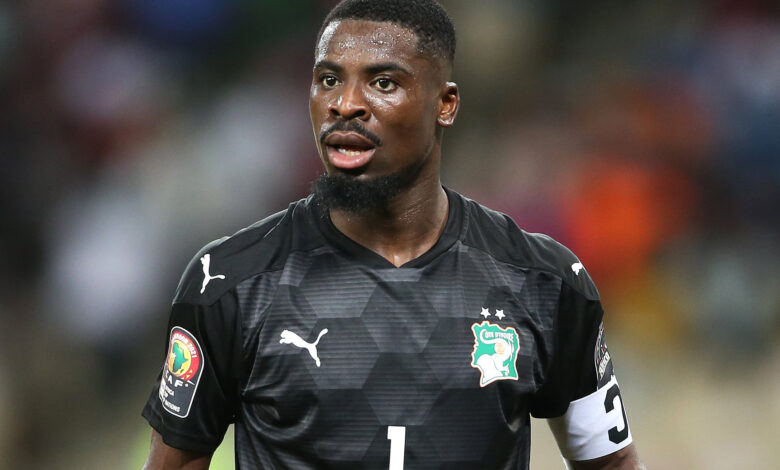 Serge Aurier lors d’un match des Éléphants