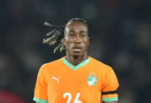 Yan Diomandé lors d'un match avec la Côte d'Ivoire