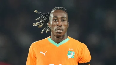 Yan Diomandé lors d'un match avec la Côte d'Ivoire