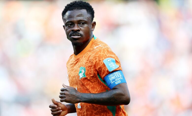 Jean Michaël Seri sous le maillot des Éléphants de Côte d'Ivoire.