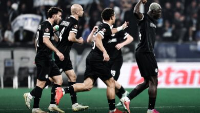 Sturm Graz – OM : Oumar Diakité célèbre son but avec ses coéquipiers